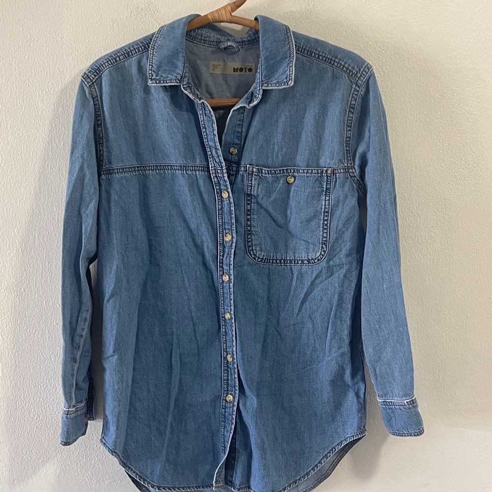 Denim Topshop Button Down Jacket. A - image 2
